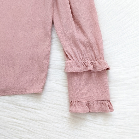 ba&sh Ruffle Trim Unity Blouse Top In Pink | Size 2/M - Picture 7 of 16